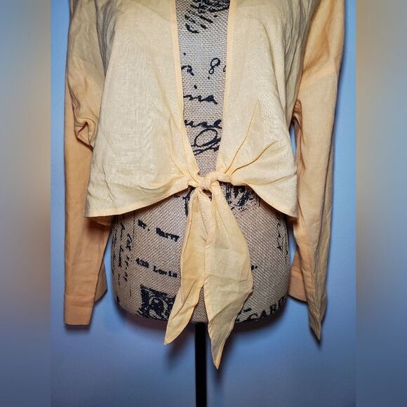 NWT CALIA Tie Front Long Sleeve Beach Shirt Size L - Picture 4 of 11